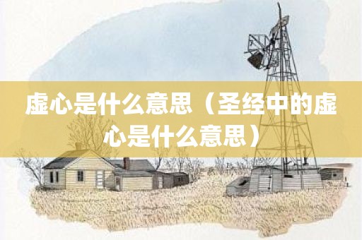 虚心是什么意思（圣经中的虚心是什么意思）