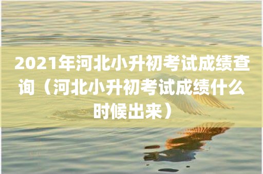 2021年河北小升初考试成绩查询（河北小升初考试成绩什么时候出来）