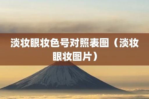 淡妆眼妆色号对照表图（淡妆眼妆图片）