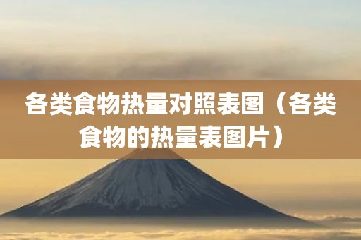 各类食物热量对照表图（各类食物的热量表图片）