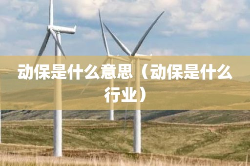 动保是什么意思（动保是什么行业）