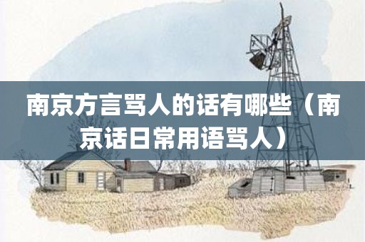 南京方言骂人的话有哪些（南京话日常用语骂人）