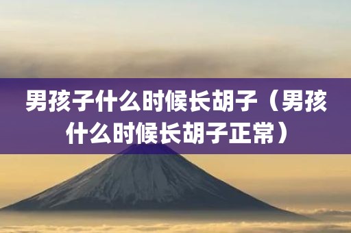 男孩子什么时候长胡子（男孩什么时候长胡子正常）