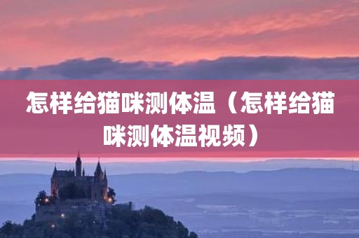 怎样给猫咪测体温（怎样给猫咪测体温视频）