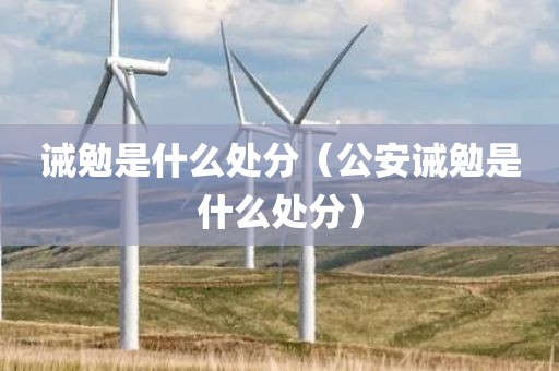 诫勉是什么处分（公安诫勉是什么处分）
