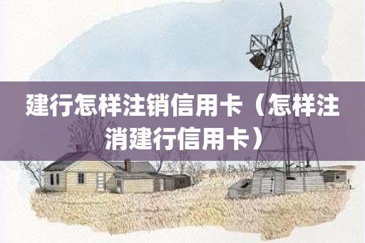 建行怎样注销信用卡（怎样注消建行信用卡）