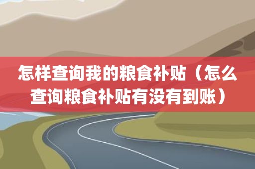 怎样查询我的粮食补贴（怎么查询粮食补贴有没有到账）
