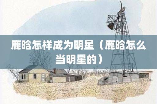 鹿晗怎样成为明星（鹿晗怎么当明星的）