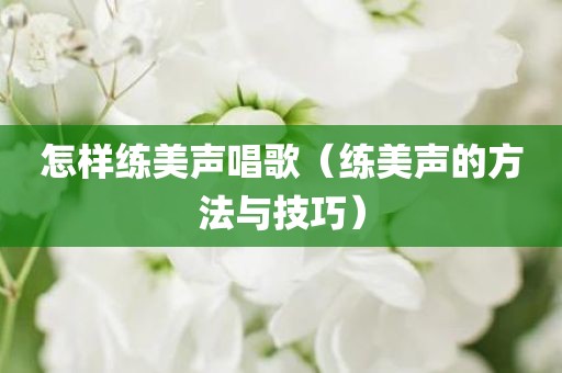 怎样练美声唱歌（练美声的方法与技巧）