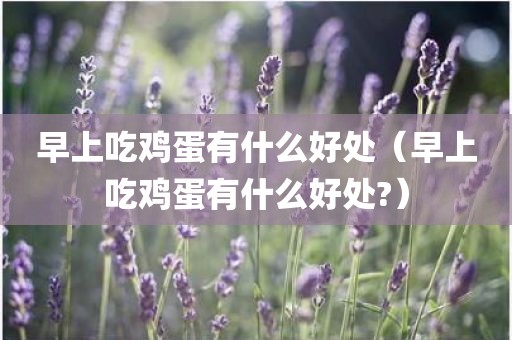 早上吃鸡蛋有什么好处（早上吃鸡蛋有什么好处?）