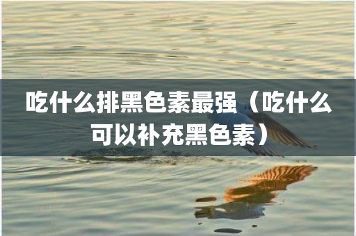 吃什么排黑色素最强（吃什么可以补充黑色素）