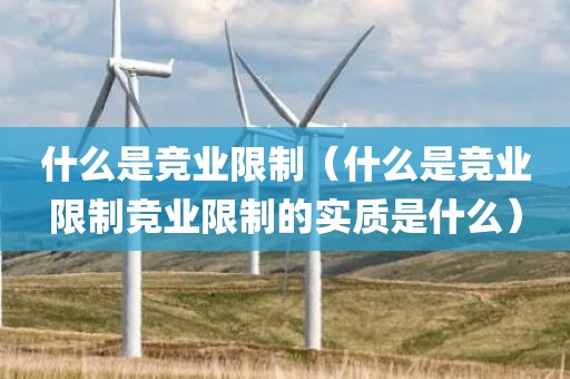 什么是竞业限制（什么是竞业限制竞业限制的实质是什么）