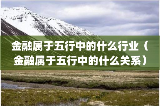 金融属于五行中的什么行业（金融属于五行中的什么关系）