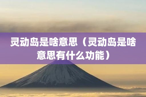 灵动岛是啥意思（灵动岛是啥意思有什么功能）