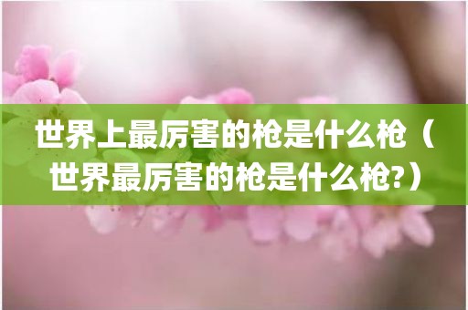 世界上最厉害的枪是什么枪（世界最厉害的枪是什么枪?）