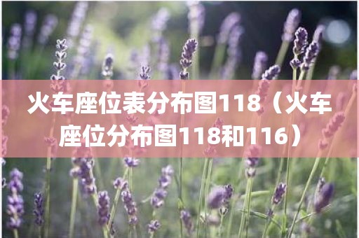 火车座位表分布图118（火车座位分布图118和116）