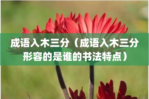 成语入木三分（成语入木三分形容的是谁的书法特点）