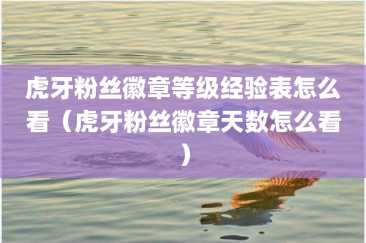 虎牙粉丝徽章等级经验表怎么看（虎牙粉丝徽章天数怎么看）
