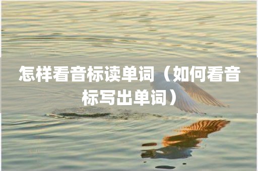 怎样看音标读单词（如何看音标写出单词）