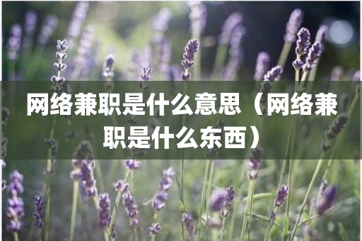网络兼职是什么意思（网络兼职是什么东西）