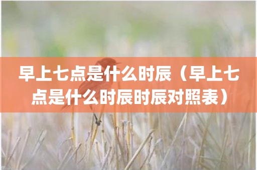 早上七点是什么时辰（早上七点是什么时辰时辰对照表）