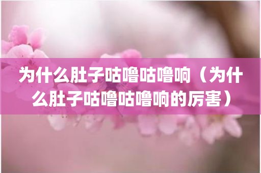 为什么肚子咕噜咕噜响（为什么肚子咕噜咕噜响的厉害）