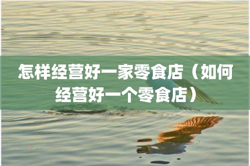 怎样经营好一家零食店（如何经营好一个零食店）