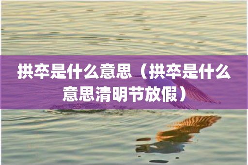 拱卒是什么意思（拱卒是什么意思清明节放假）