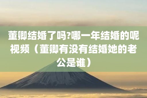 董卿结婚了吗?哪一年结婚的呢视频（董卿有没有结婚她的老公是谁）