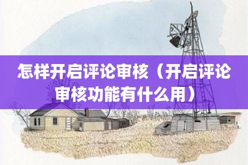 怎样开启评论审核（开启评论审核功能有什么用）
