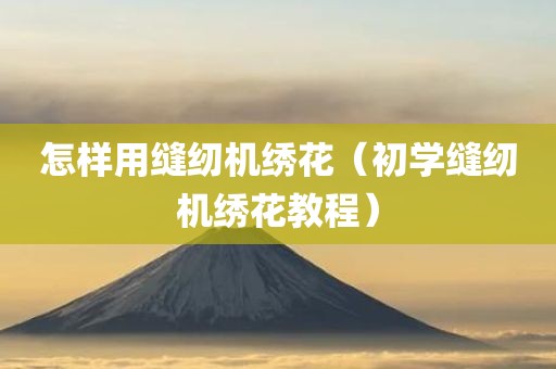 怎样用缝纫机绣花(初学缝纫机绣花教程)