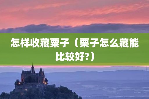 怎样收藏粟子（栗子怎么藏能比较好?）