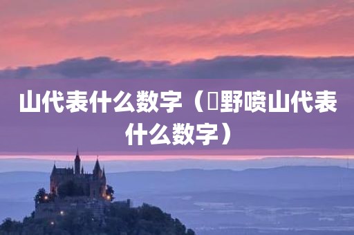 山代表什么数字（欱野喷山代表什么数字）