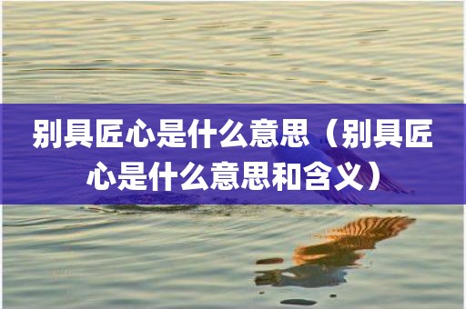 别具匠心是什么意思（别具匠心是什么意思和含义）