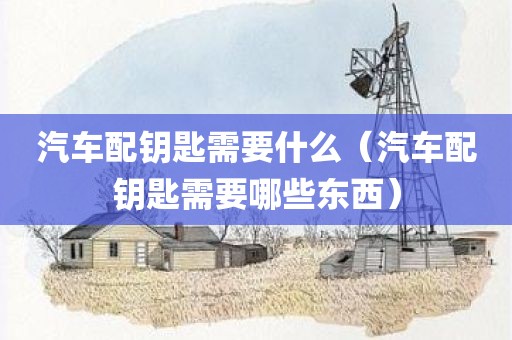 汽车配钥匙需要什么（汽车配钥匙需要哪些东西）