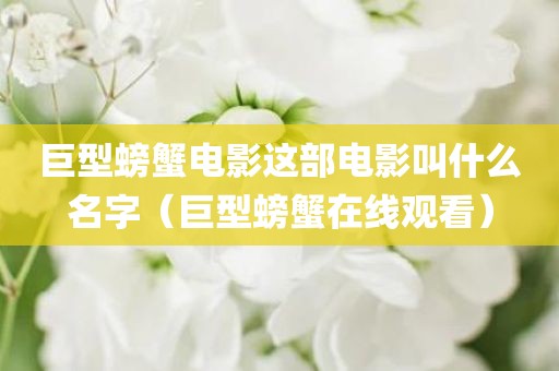 巨型螃蟹电影这部电影叫什么名字（巨型螃蟹在线观看）