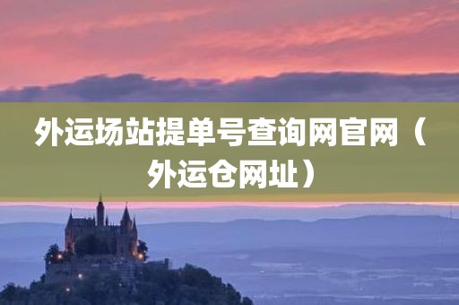 外运场站提单号查询网官网（外运仓网址）