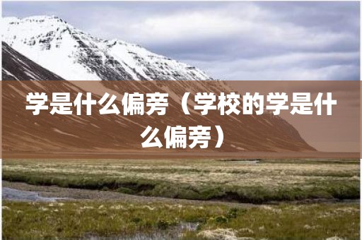 学是什么偏旁（学校的学是什么偏旁）