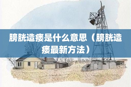 膀胱造瘘是什么意思（膀胱造瘘最新方法）