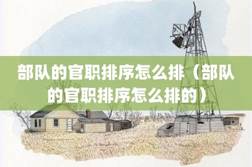 部队的官职排序怎么排（部队的官职排序怎么排的）