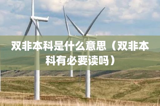 双非本科是什么意思（双非本科有必要读吗）