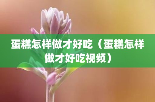 蛋糕怎样做才好吃（蛋糕怎样做才好吃视频）
