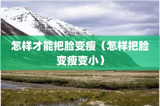 怎样才能把脸变瘦(怎样把脸变瘦变小) 怎样才能把脸变瘦(怎样把脸变瘦变小)