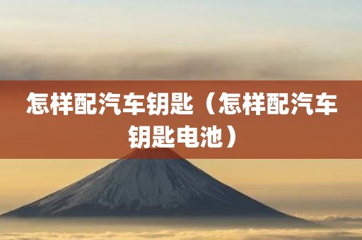 怎样配汽车钥匙（怎样配汽车钥匙电池）