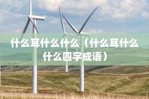 什么耳什么什么（什么耳什么什么四字成语）