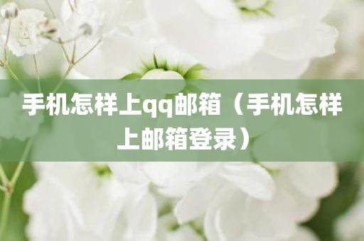 手机怎样上qq邮箱（手机怎样上邮箱登录）