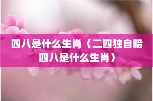 四八是什么生肖（二四独自暗四八是什么生肖）