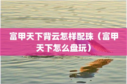 富甲天下背云怎样配珠（富甲天下怎么盘玩）