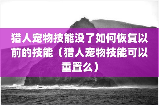 猎人宠物技能没了如何恢复以前的技能（猎人宠物技能可以重置么）