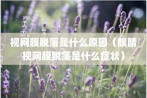 视网膜脱落是什么原因(眼睛视网膜脱落是什么症状)